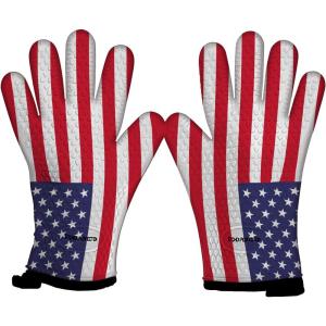 KITCHEN PERFECTION Silicone Smoker Oven Gloves -Extreme Heat Resistant BBQ Gloves -Handle Hot Food Right on Your Smoker Grill Fryer Pit|Waterproof Oven Mitts Grill Gloves |Superior Value Set+3 Bonuses(Us Flag)