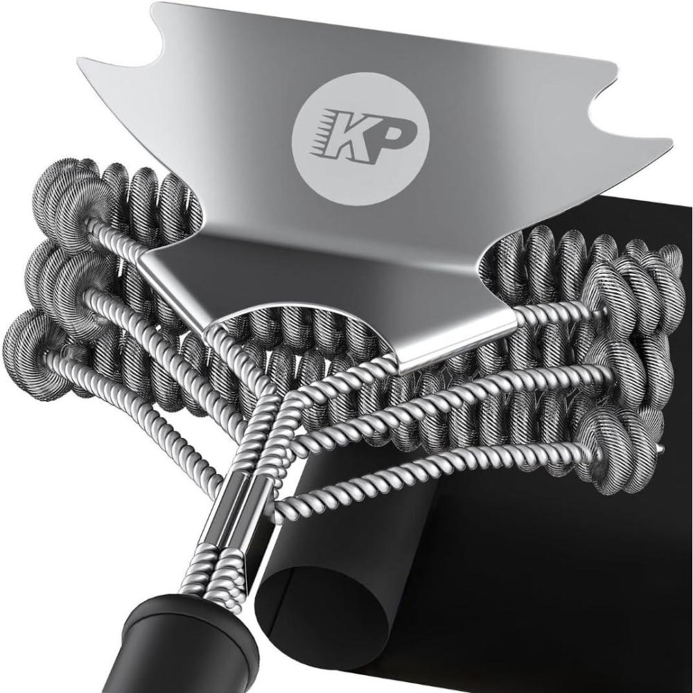 image:imageKP 3 in 1 Dream Set Safe Grill Cleaning Kit  Bristle Free Grill Brush for Outdoor Grill wGrill Scraper Heavy Duty Grill MatBest BBQ Brush for Grill Cleaning  Grill Accessories for All Grills