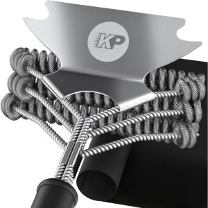 KP 3 in 1 Dream Set- Safe Grill Cleaning Kit – Bristle Free Grill Brush for Outdoor Grill w/Grill Scraper +Heavy Duty Grill Mat|Best BBQ Brush for Grill Cleaning | Grill Accessories for All Grills