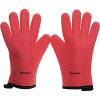 image:imageKITCHEN PERFECTION Silicone Smoker Oven Gloves Extreme Heat Resistant BBQ Gloves Handle Hot Food Right on Your Smoker Grill Fryer PitWaterproof Oven Mitts Grill Gloves Superior Value Set3 BonusesChili Red