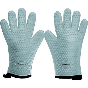 KITCHEN PERFECTION Silicone Smoker Oven Gloves -Extreme Heat Resistant BBQ Gloves -Handle Hot Food Right on Your Smoker Grill Fryer Pit|Waterproof Oven Mitts Grill Gloves |Superior Value Set+3 Bonuses(Arctic)